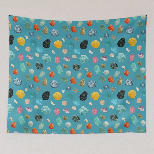Item preview, Turquoise Sea Glass and Shells Pattern designed and sold by Piotrek0001.