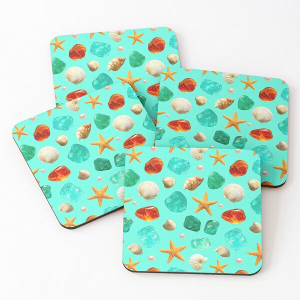 Item preview, Bright Teal Sea Glass and Starfish designed and sold by Piotrek0001.