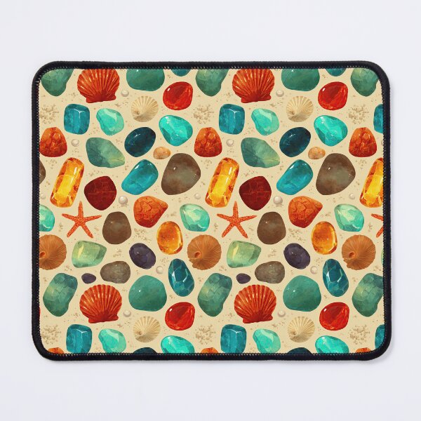Item preview, Warm Orange and Blue Sea Glass Pebbles designed and sold by Piotrek0001.
