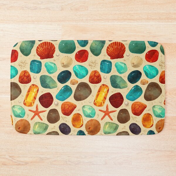 Item preview, Warm Orange and Blue Sea Glass Pebbles designed and sold by Piotrek0001.