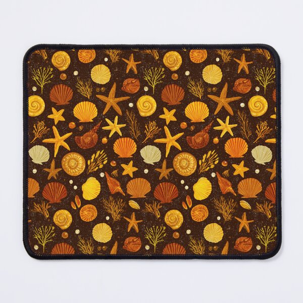 Item preview, Yellow Starfish and Coral on Dark Brown designed and sold by Piotrek0001.
