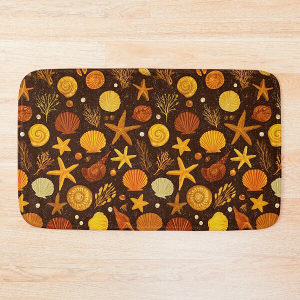 Item preview, Yellow Starfish and Coral on Dark Brown designed and sold by Piotrek0001.