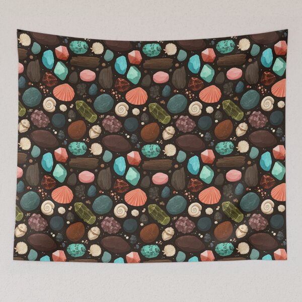 Item preview, Teal and Pink Shells on Dark Background designed and sold by Piotrek0001.