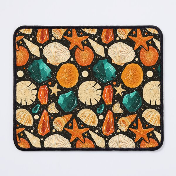 Item preview, Orange Starfish and Teal Stones on Black designed and sold by Piotrek0001.