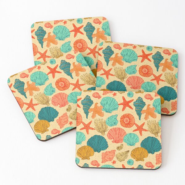 Item preview, Coral Pink and Orange Shells on Sand designed and sold by Piotrek0001.