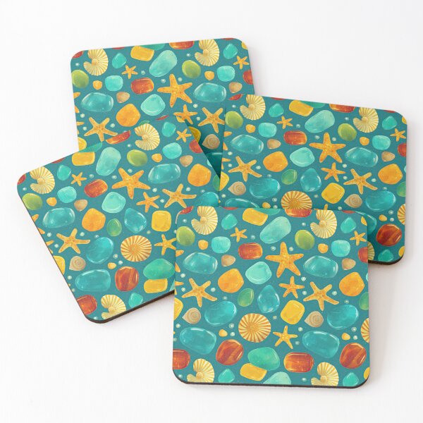 Item preview, Blue Sea Glass and Yellow Starfish Pattern designed and sold by Piotrek0001.