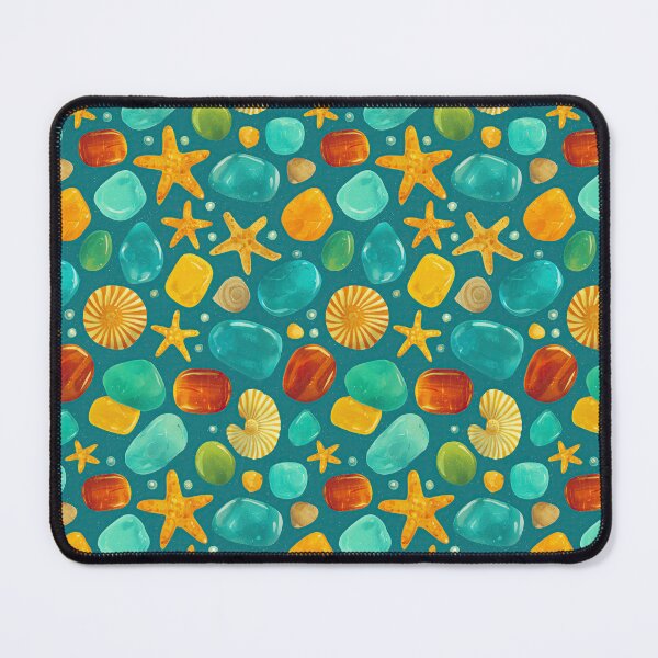 Item preview, Blue Sea Glass and Yellow Starfish Pattern designed and sold by Piotrek0001.