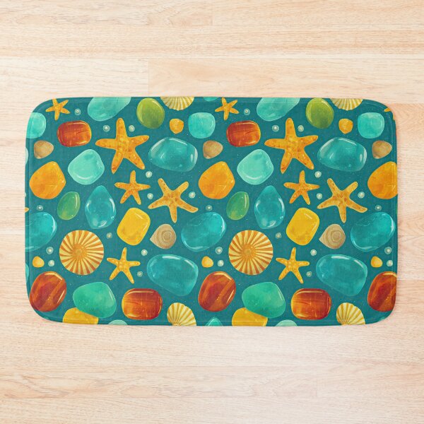Item preview, Blue Sea Glass and Yellow Starfish Pattern designed and sold by Piotrek0001.