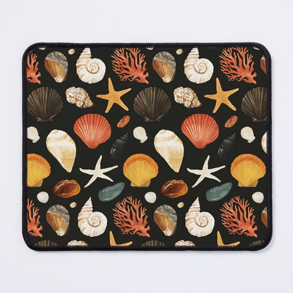Item preview, Elegant White Shells and Coral on Black designed and sold by Piotrek0001.