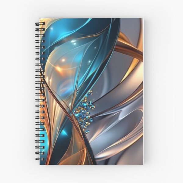 Item preview, Luminous Teal and Amber Liquid Crystal Abstract designed and sold by Remix Vision.