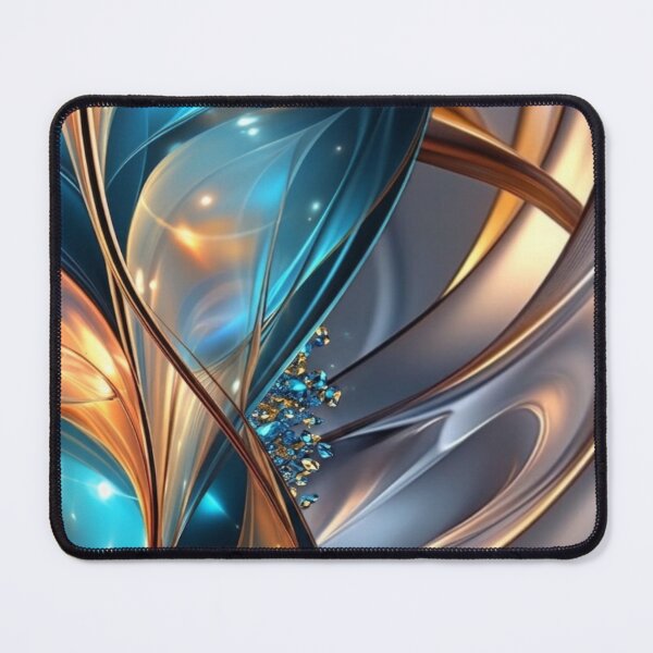 Item preview, Luminous Teal and Amber Liquid Crystal Abstract designed and sold by Remix Vision.
