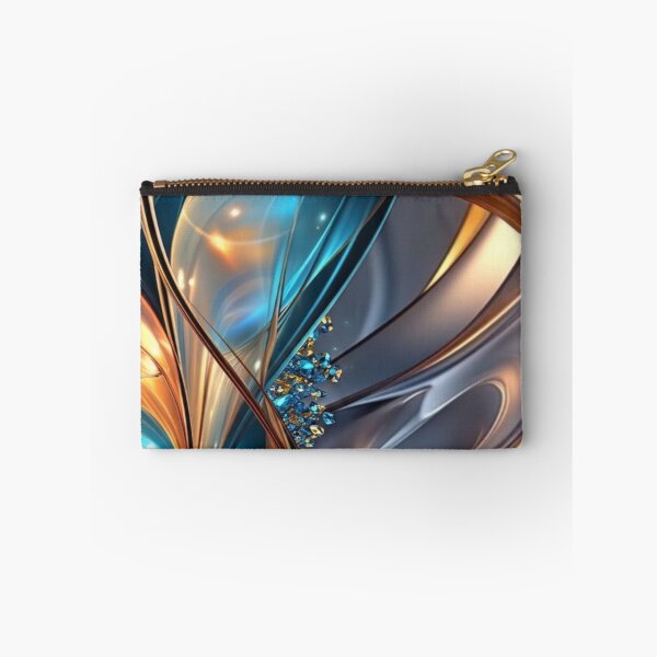 Item preview, Luminous Teal and Amber Liquid Crystal Abstract designed and sold by Remix Vision.