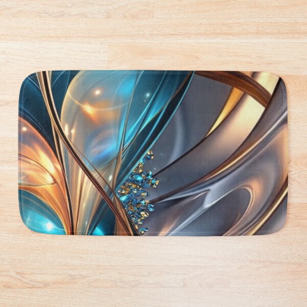 Item preview, Luminous Teal and Amber Liquid Crystal Abstract designed and sold by Remix Vision.