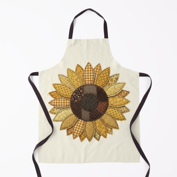 Item preview, Patchwork Sunflower Quilted Golden Harvest Flower Art designed and sold by BVDigitalArt.