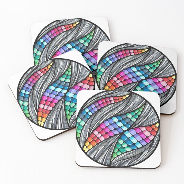 Item preview, Dynamic abstract pattern – colorful waves designed and sold by Doodleofnono.