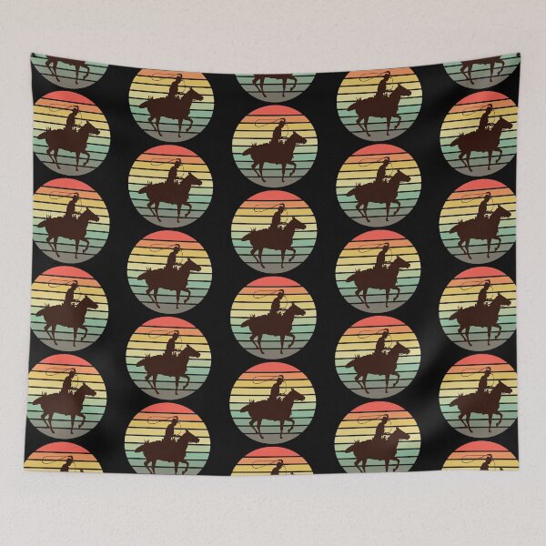 Item preview, Cowboy Lasso Horse Retro Western designed and sold by Rosemarie Guieb Designs.