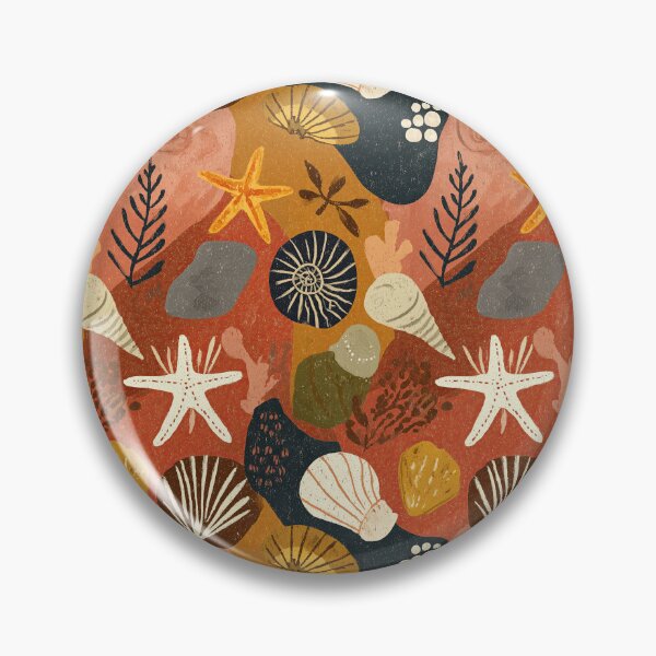 Item preview, Earthy Boho Shells and Starfish on Dark Beige designed and sold by Piotrek0001.