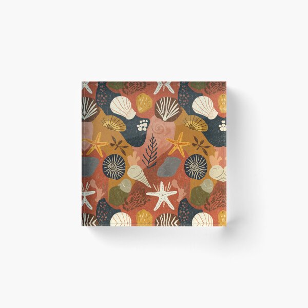 Item preview, Earthy Boho Shells and Starfish on Dark Beige designed and sold by Piotrek0001.
