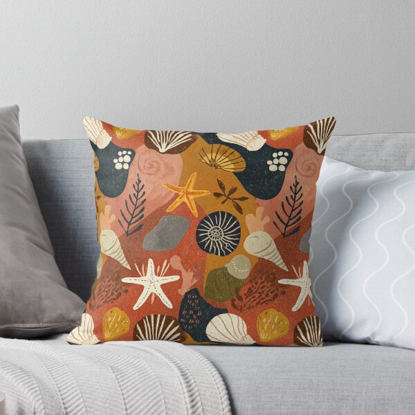 Item preview, Earthy Boho Shells and Starfish on Dark Beige designed and sold by Piotrek0001.
