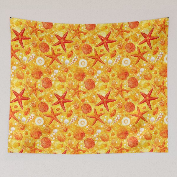 Item preview, Vibrant Yellow and Orange Starfish Pattern designed and sold by Piotrek0001.