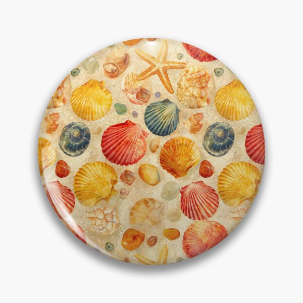 Item preview, Painted Orange Shells and Starfish on Beige designed and sold by Piotrek0001.