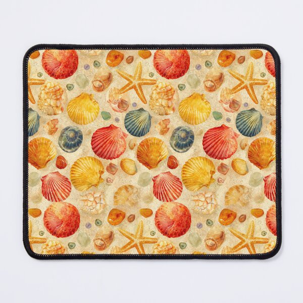 Item preview, Painted Orange Shells and Starfish on Beige designed and sold by Piotrek0001.
