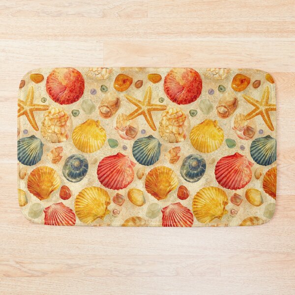 Item preview, Painted Orange Shells and Starfish on Beige designed and sold by Piotrek0001.