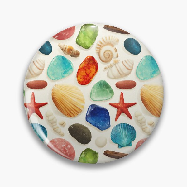 Item preview, White Sand with Colorful Sea Glass and Starfish designed and sold by Piotrek0001.