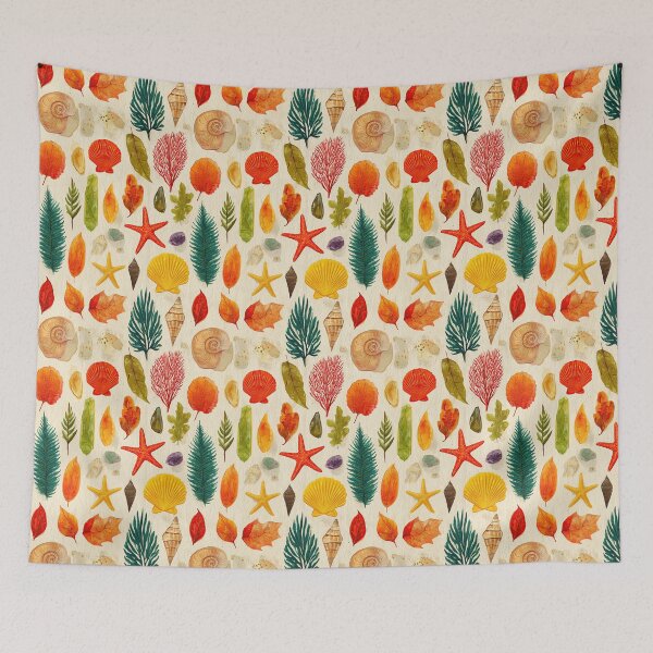 Item preview, Watercolor Coral Shells and Green Seaweed designed and sold by Piotrek0001.