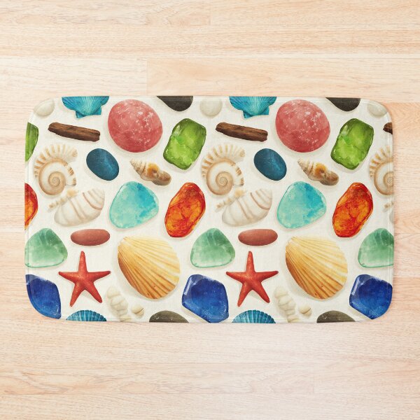 Item preview, White Sand with Colorful Sea Glass and Starfish designed and sold by Piotrek0001.