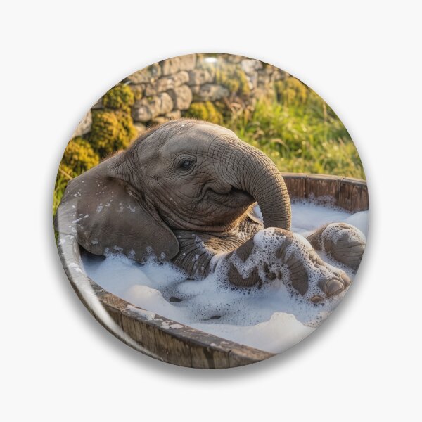 Item preview, Baby Elephant Has English Country Bath designed and sold by Tridentulus.