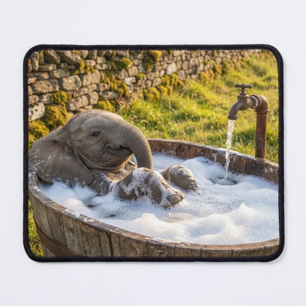 Item preview, Baby Elephant Has English Country Bath designed and sold by Tridentulus.