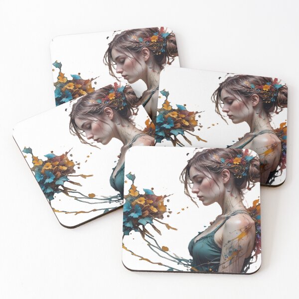 Item preview, Melancholy in Bloom: Abstract Watercolor Portrait designed and sold by Serene Strokes Art.