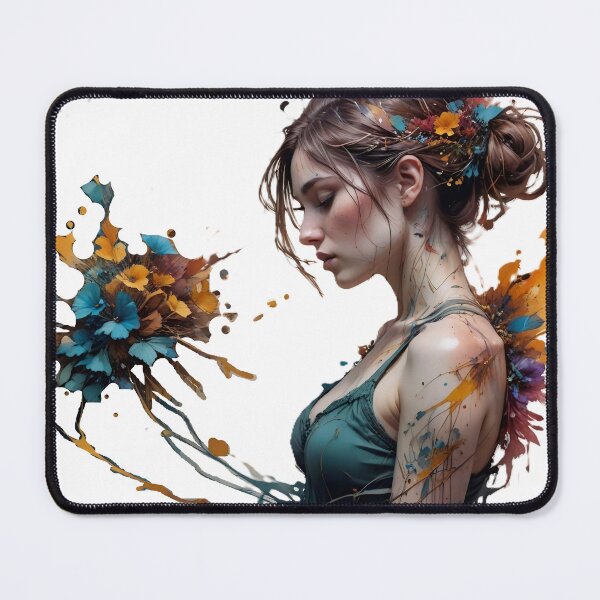 Item preview, Melancholy in Bloom: Abstract Watercolor Portrait designed and sold by Serene Strokes Art.