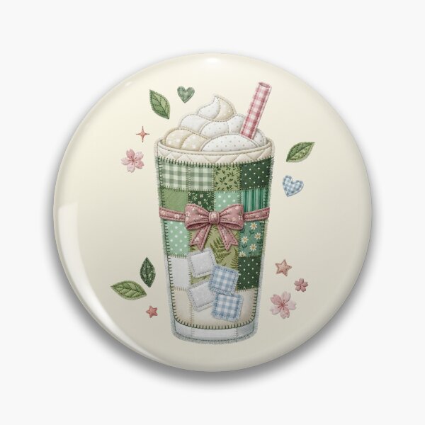 Item preview, Patchwork Matcha Latte Quilted Green Tea Cottagecore Art designed and sold by BVDigitalArt.
