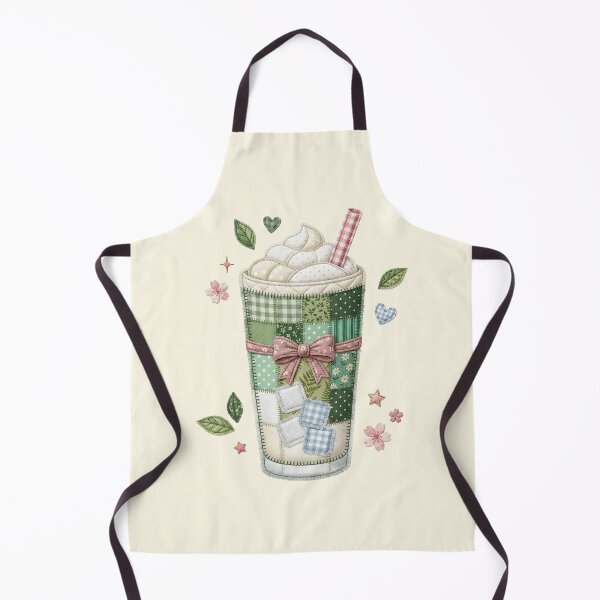 Item preview, Patchwork Matcha Latte Quilted Green Tea Cottagecore Art designed and sold by BVDigitalArt.