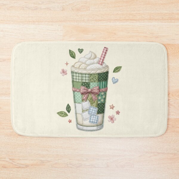 Item preview, Patchwork Matcha Latte Quilted Green Tea Cottagecore Art designed and sold by BVDigitalArt.