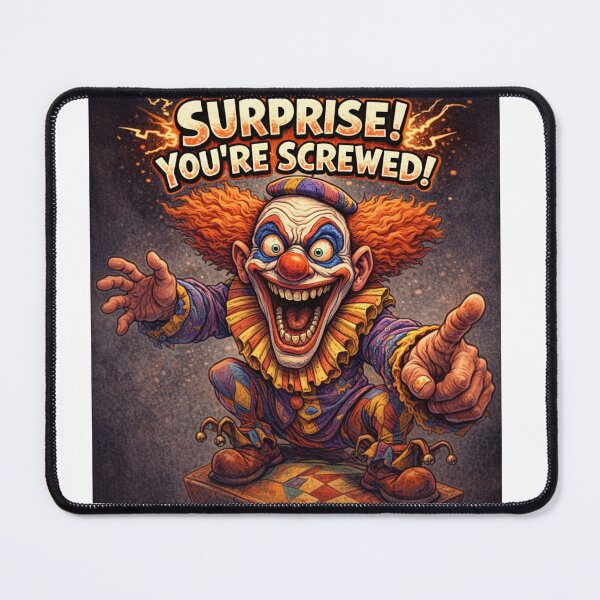 Item preview, Surprise You're Screwed Creepy Clown Dark Humor Design designed and sold by inkstablestudio.