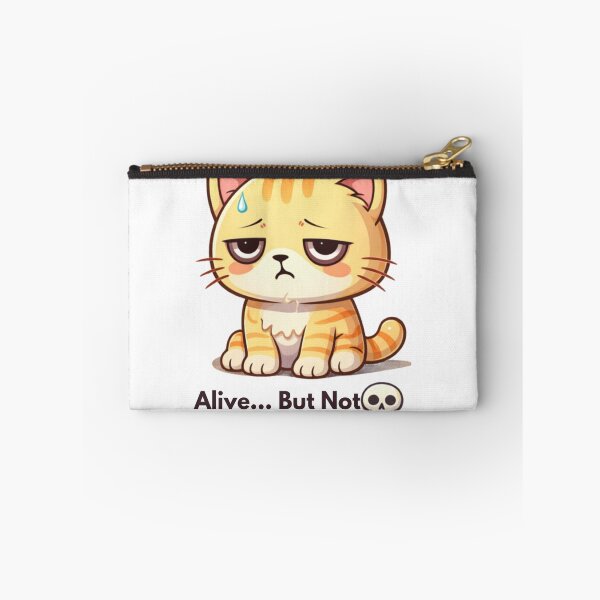 Item preview, Alive But Not Functioning ?? | Funny Exhausted Cat Meme | Relatable Burnout Humor designed and sold by Kawaii Cosmos Cats.