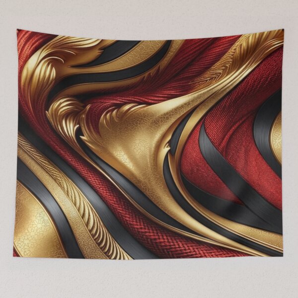 Item preview, Imperial Red and Gold Silk Abstract Luxury Pattern designed and sold by Remix Vision.