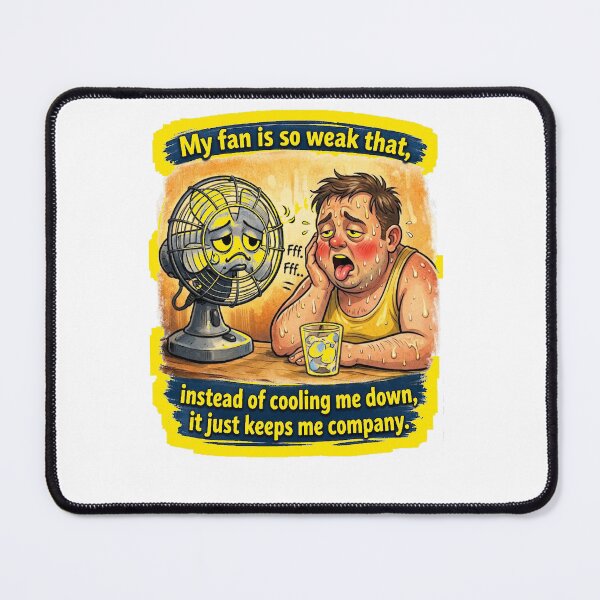 Item preview, Funny Weak Fan Cartoon – Summer Heat Humor Design designed and sold by GCCloverCo.