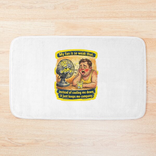 Item preview, Funny Weak Fan Cartoon – Summer Heat Humor Design designed and sold by GCCloverCo.