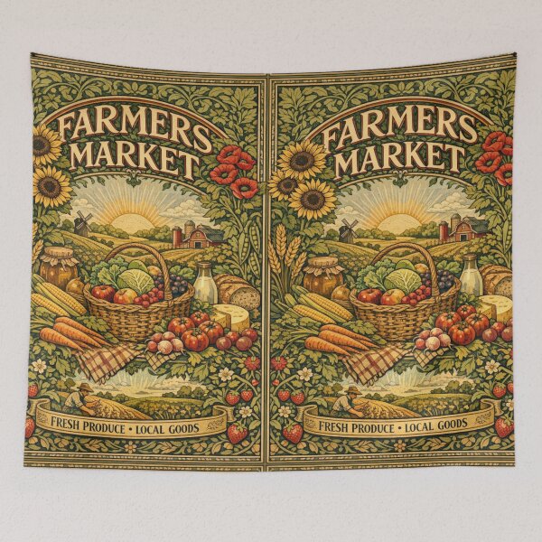 Item preview, Vintage Farmer Market poster designed and sold by hollycooper.