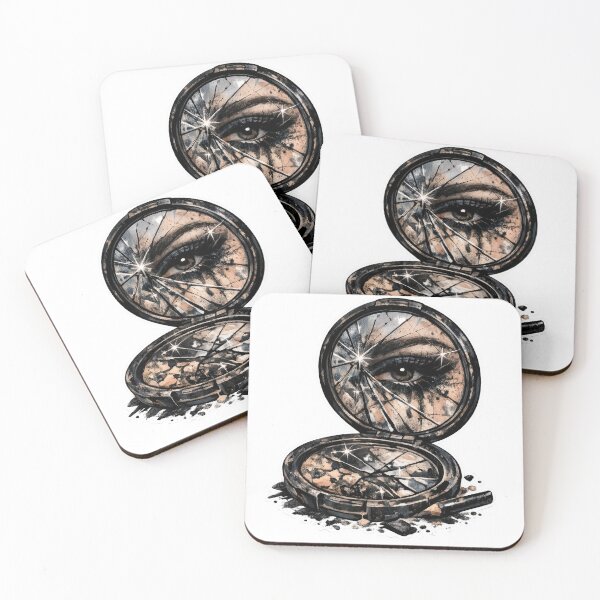 Item preview, Cracked Compact Mirror with Reflected Eye designed and sold by jgvisualarts.