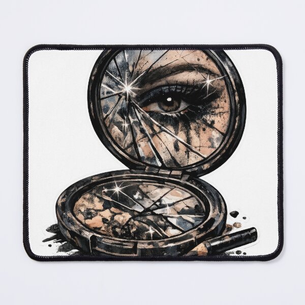 Item preview, Cracked Compact Mirror with Reflected Eye designed and sold by jgvisualarts.
