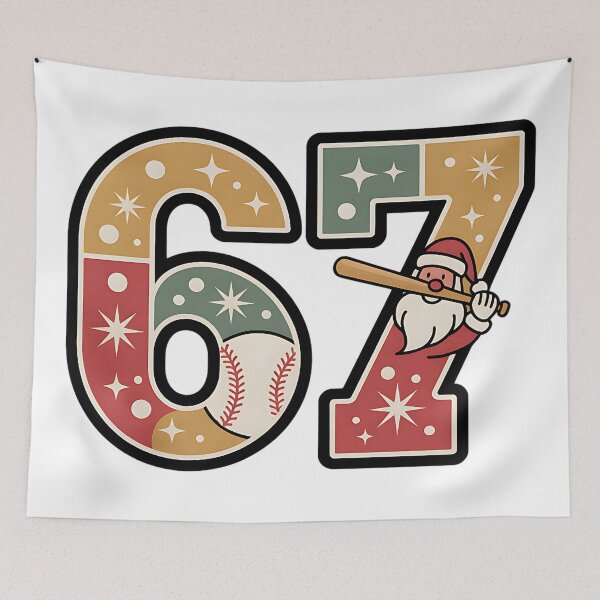 Item preview, santa baseball christmas meme six seven humor designed and sold by ArtDesignTp.