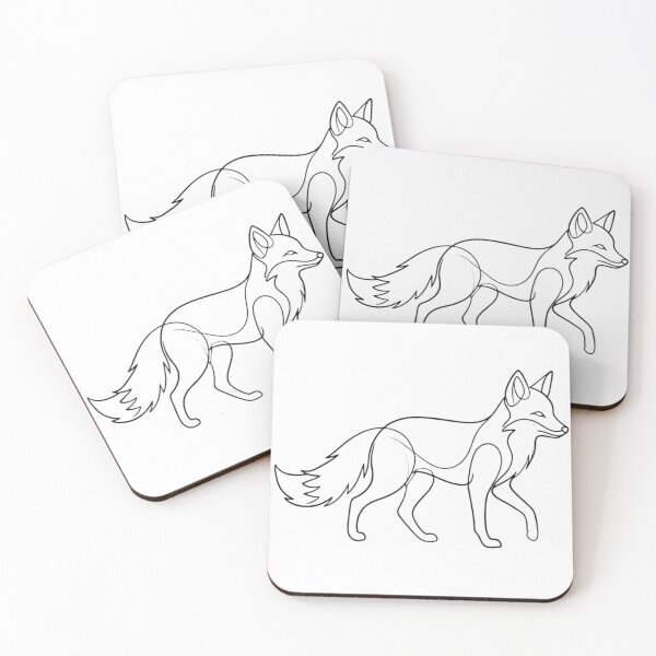 Item preview, line art fox designed and sold by carpytops.