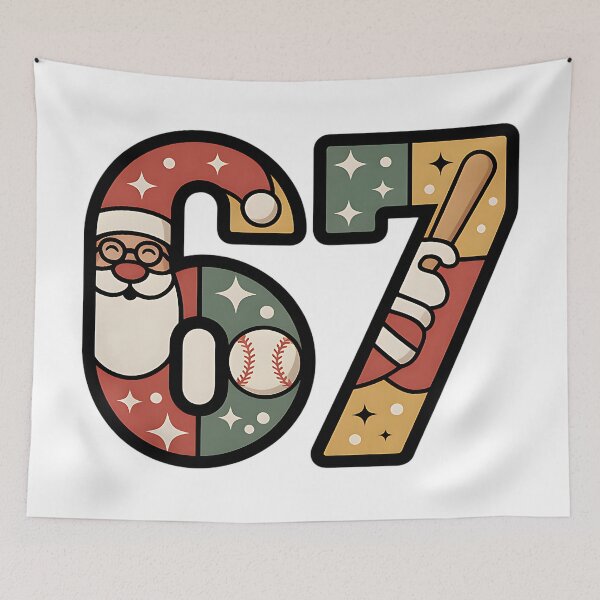 Item preview, funny christmas baseball santa six seven vibe designed and sold by ArtDesignTp.