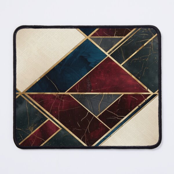 Item preview, Modern Geometric Marble Mosaic with Gold Inlay designed and sold by Remix Vision.