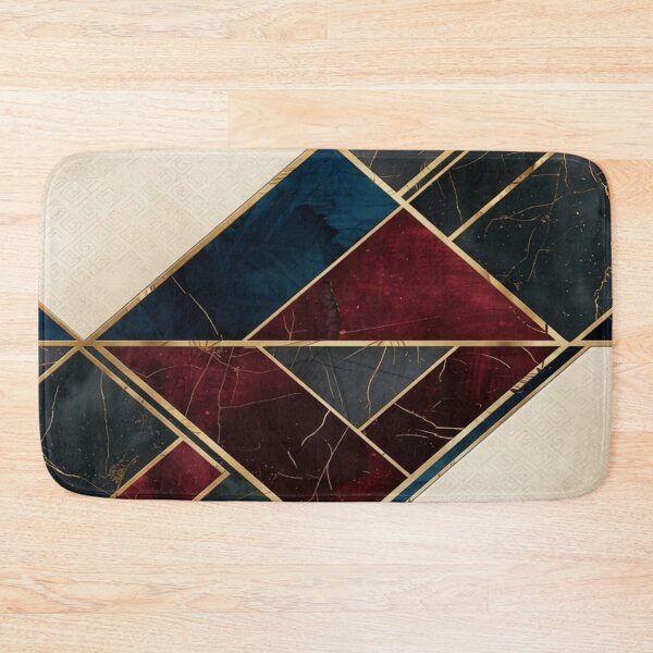 Item preview, Modern Geometric Marble Mosaic with Gold Inlay designed and sold by Remix Vision.